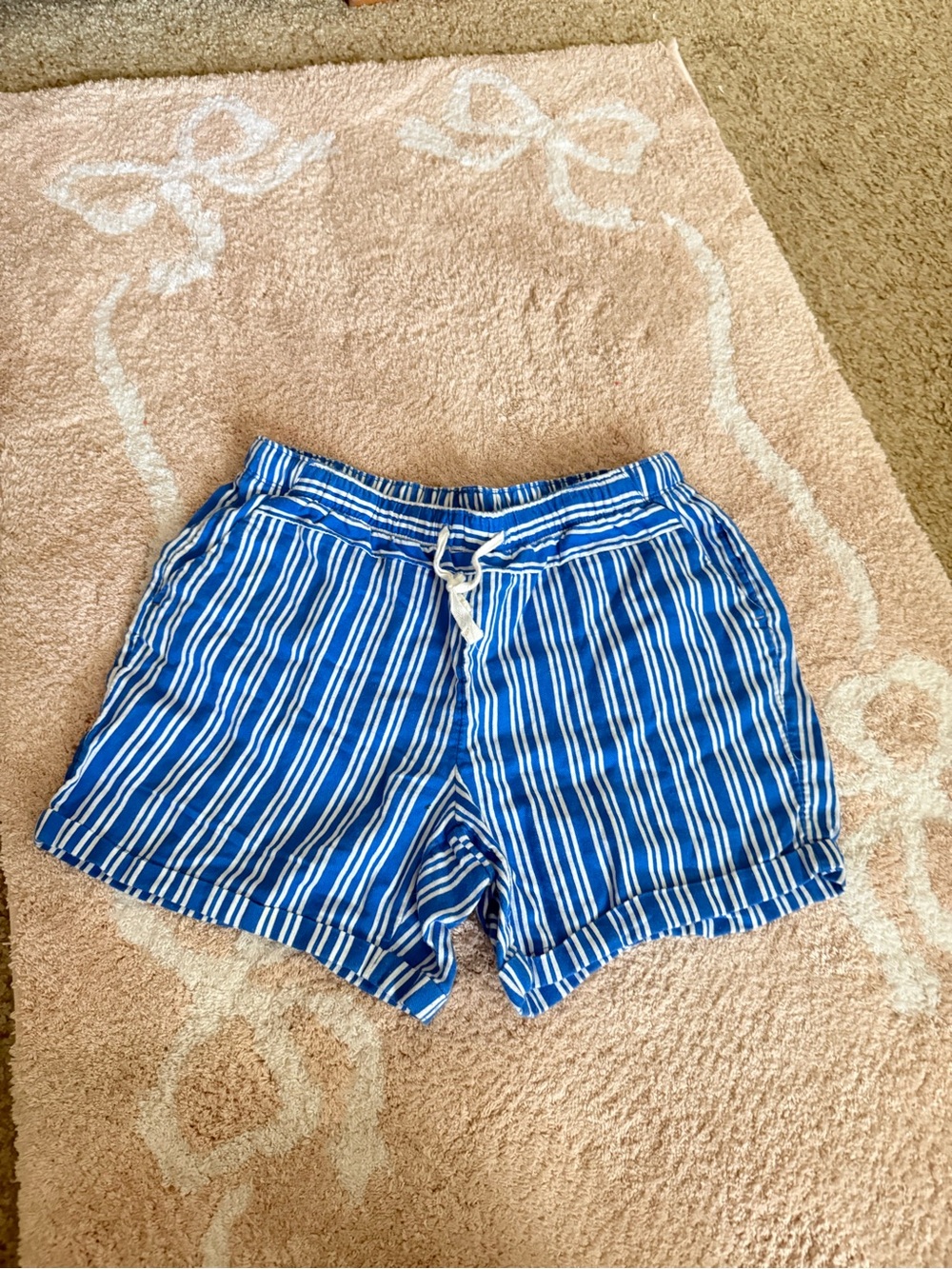 wonder nation Blue & White Striped Drawstring Casual Shorts NWOT!